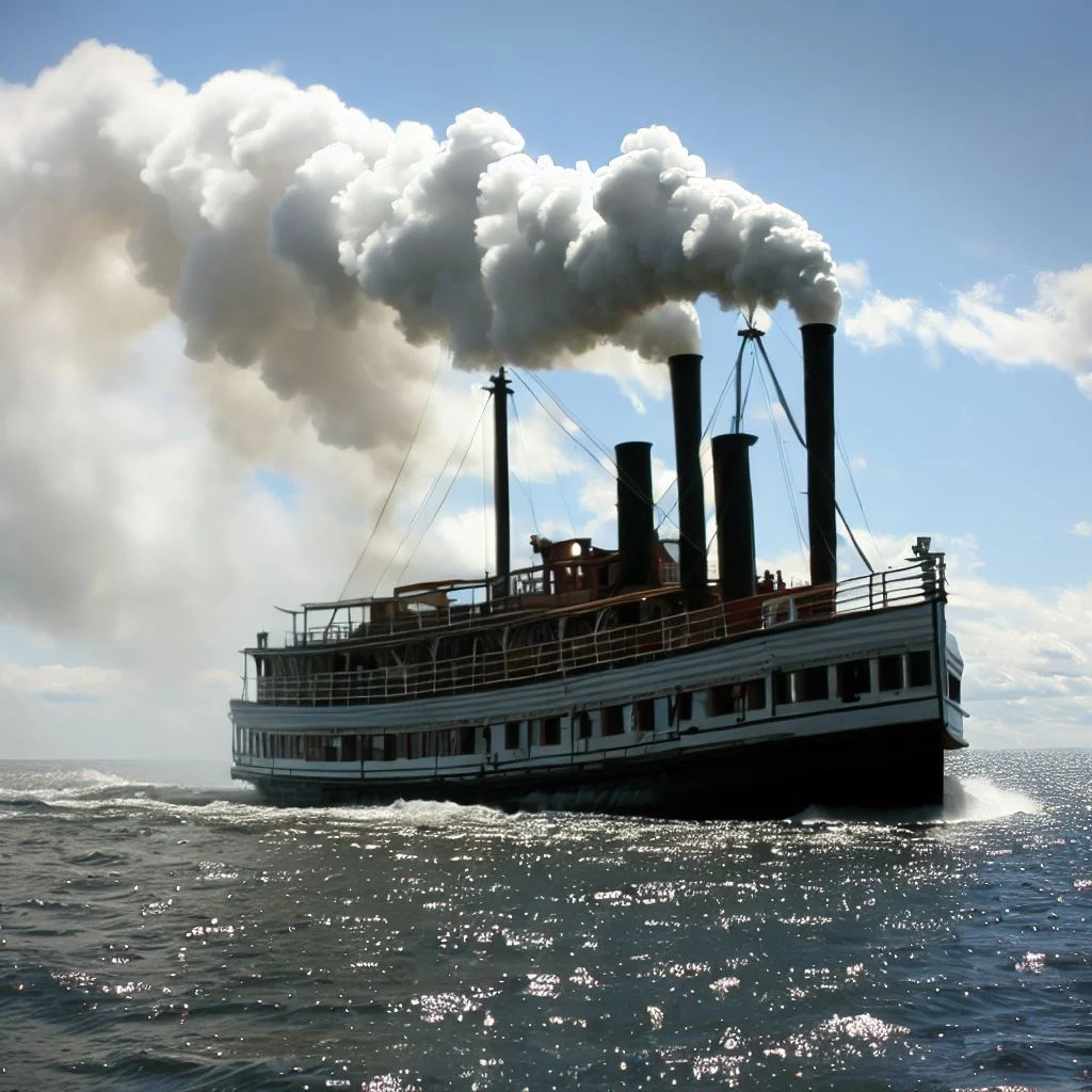 Barco a Vapor navegando